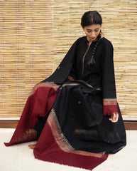 SR-1076 3Pc Unstitched Dhanak Suit with Printed Woolen Shawl