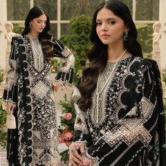 LF-BIL06 Lawn Embroidered 3pc Suit With Bamber Chiffon Embroidered Dupatta