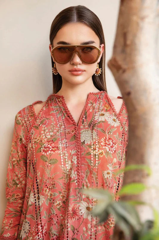 SR-MB470 Unstitched Digital Printed Lawn Suit 3pc With Lawn Digital Printed Dupatta & Embroidered Patches