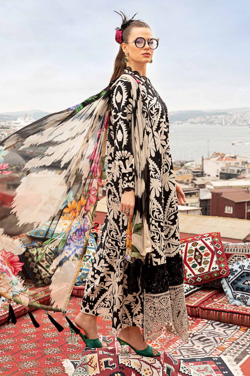 SR-BQ36 Digital Printed Khaddar Suit 3pc with Khaddar Digital Printed Dupatta