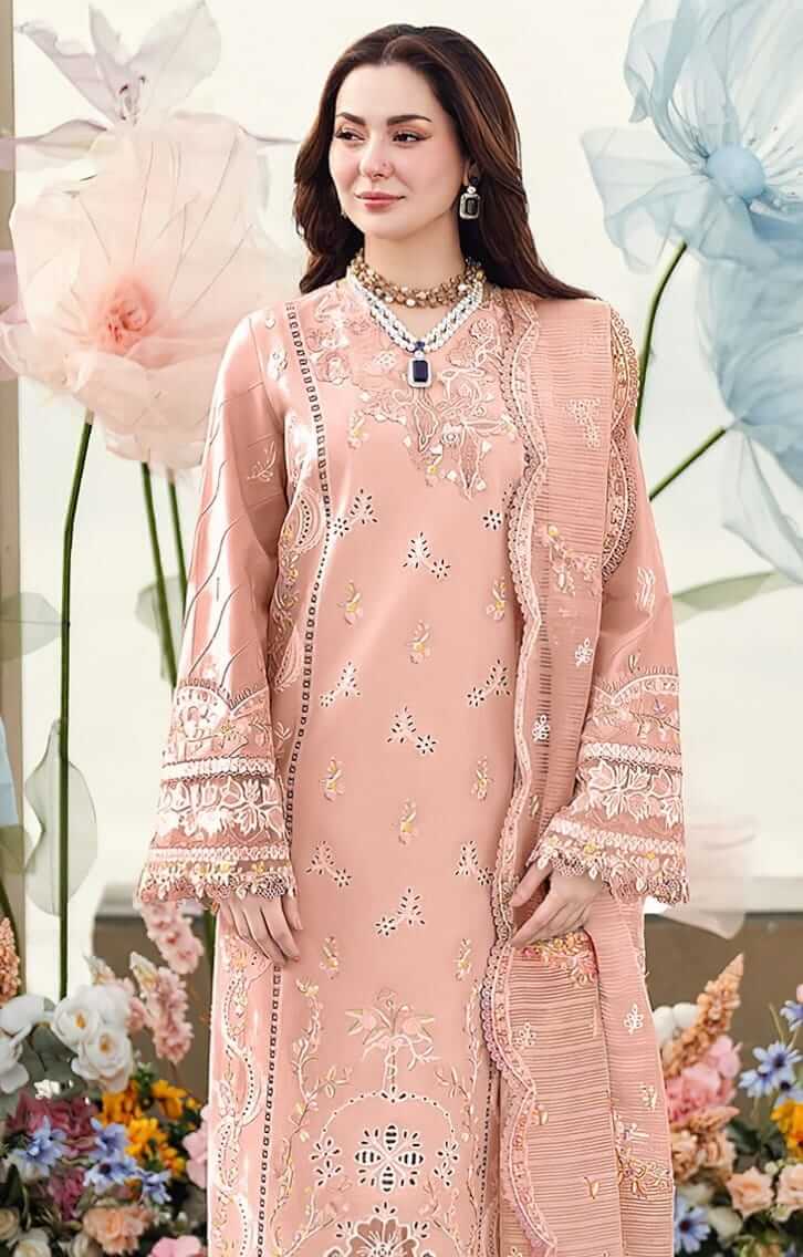 LF-QL2770 Lawn Unstitched Fully Embroidered 3pc Suit With Cotton Net Fully Embroided Dupatta