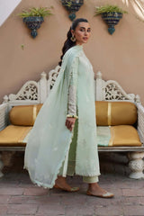LF-ZH807 Unstitched Fully Embroidered Lawn Suit With Embroidered Bamber Chiffon Dupatta