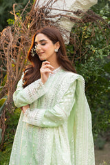 LF-SN2675 Unstitched Fully Embroidered Lawn Suit With Embroidered Organza Dupatta