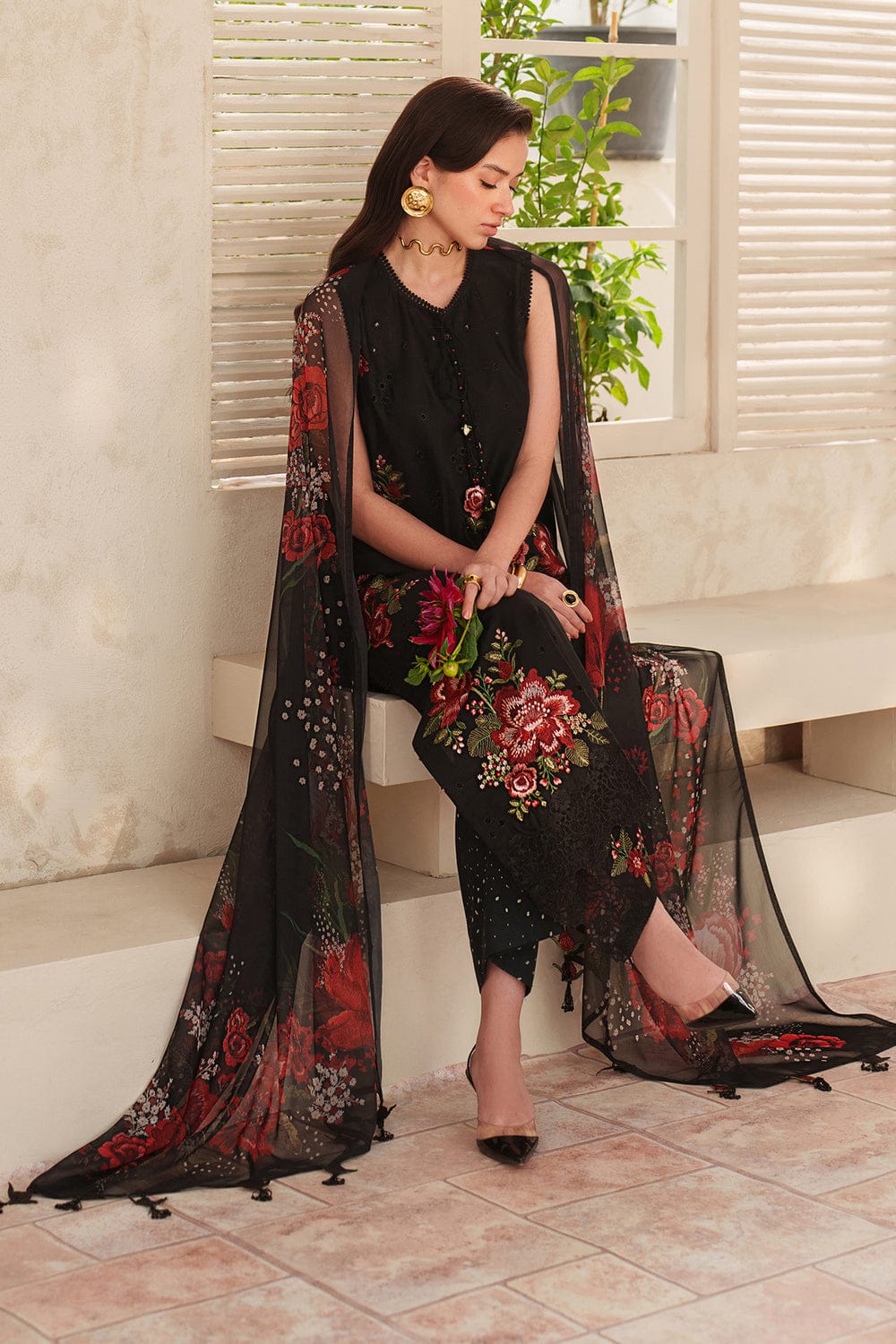 LF-BQ209 Unstitched Digital Printed Lawn Suit 3pc With Digital Printed Lawn Dupatta