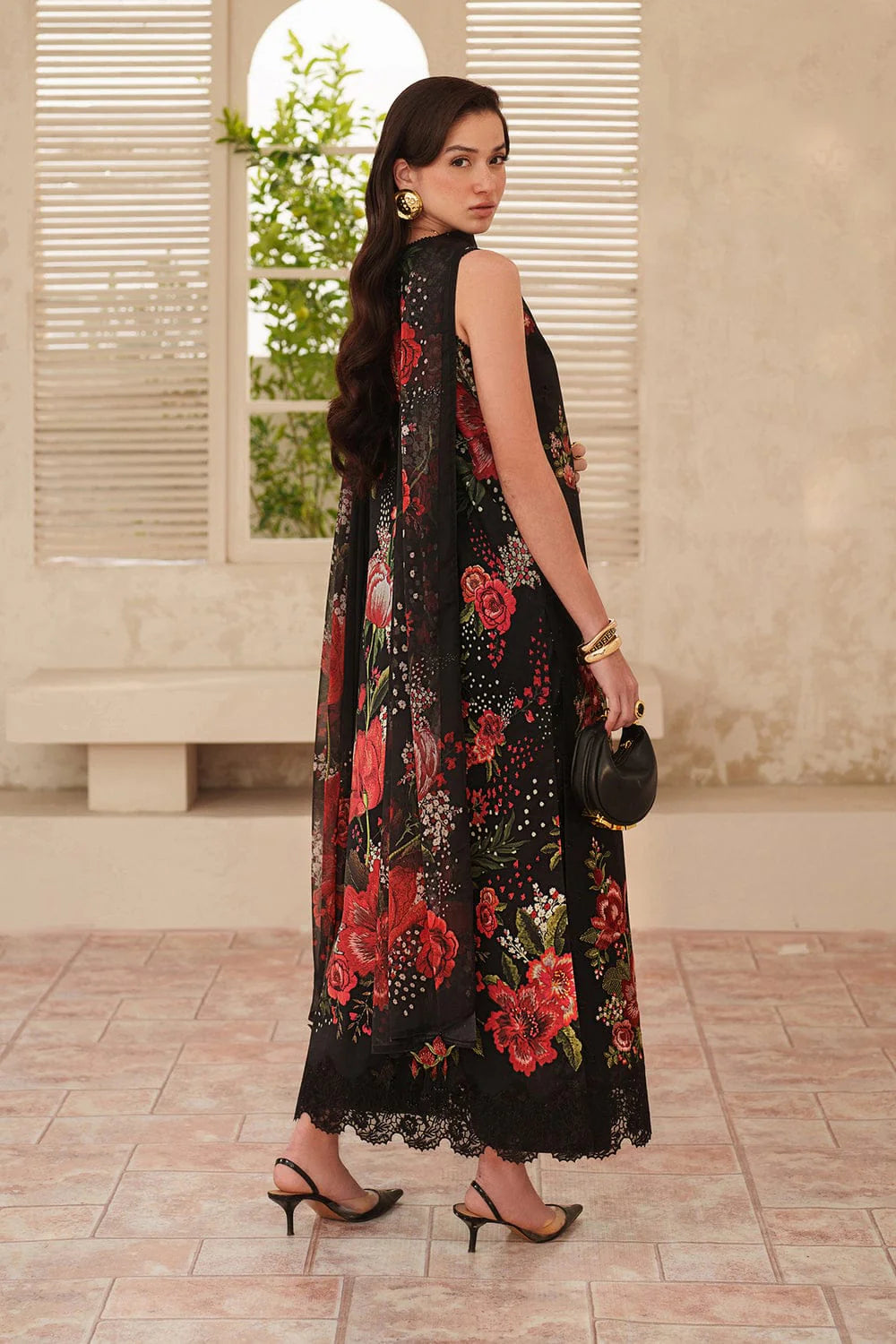 LF-BQ209 Unstitched Digital Printed Lawn Suit 3pc With Digital Printed Lawn Dupatta