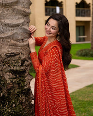 LF-FS1005 Lawn Unstitched Frock Fully Embroidered 3pc Suit With Cotton Lawn Printed & Embroided Dupatta