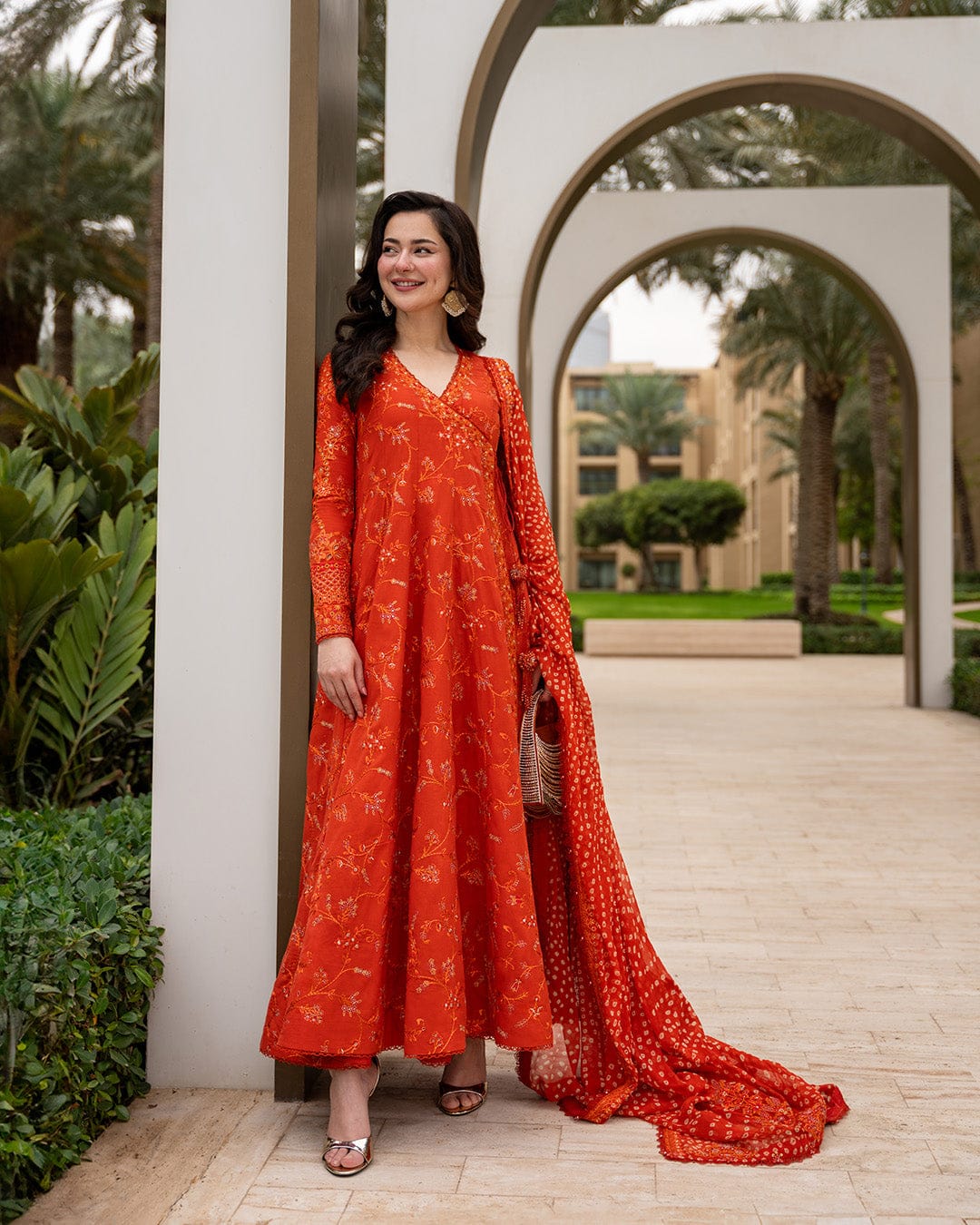 LF-FS1005 Lawn Unstitched Frock Fully Embroidered 3pc Suit With Cotton Lawn Printed & Embroided Dupatta