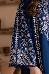 LF-BT2835 Unstitched Fully Embroidered Lawn Suit With Embroidered Bamber Chiffon Dupatta
