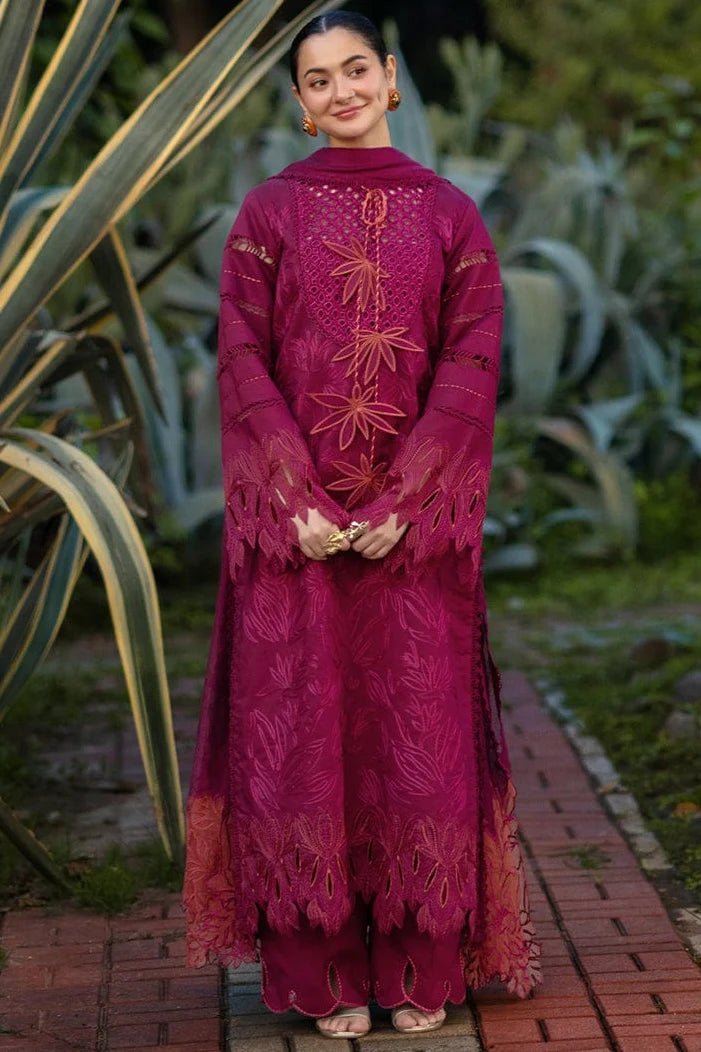 LF-RR2810 Lawn Unstitched Embroidered 3pc Suit With Lawn Fully Embroidered Dupatta