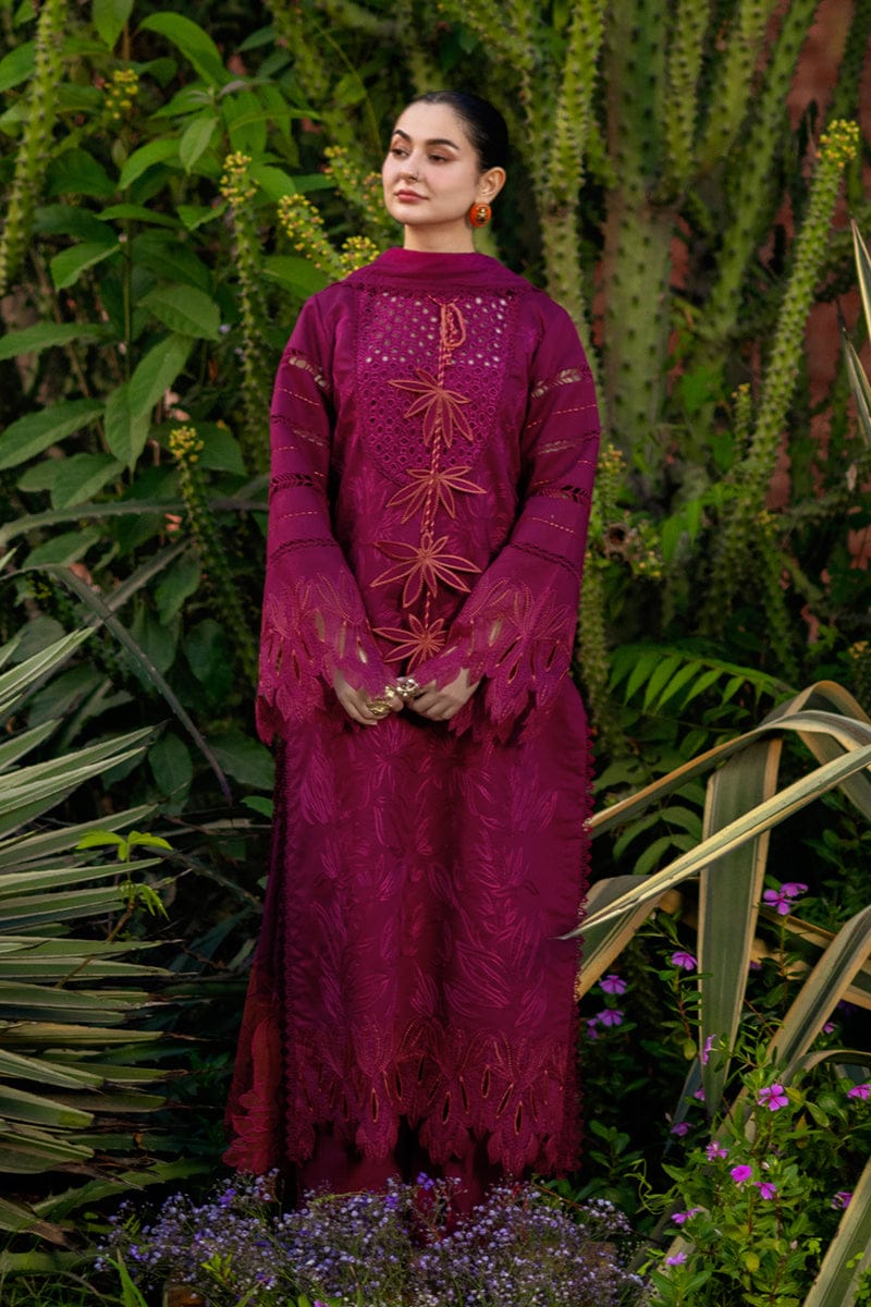 LF-RR2810 Lawn Unstitched Embroidered 3pc Suit With Lawn Fully Embroidered Dupatta
