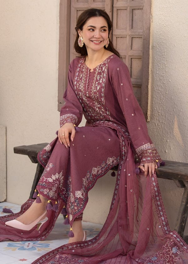 LF-QL2850 Lawn Unstitched Fully Sequence Embroidered 3pc Suit With Bamber Chiffon Embroided Dupatta