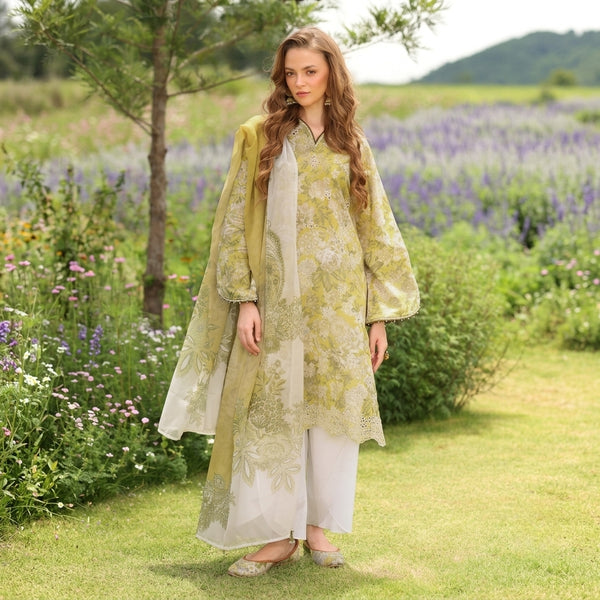LF-BQ203 Unstitched Digital Printed Lawn Suit 3pc With Digital Printed Lawn Dupatta