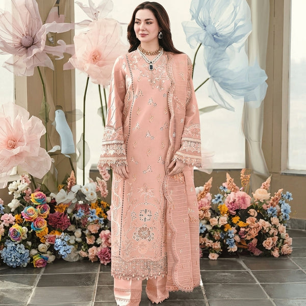 LF-QL2770 Lawn Unstitched Fully Embroidered 3pc Suit With Cotton Net Fully Embroided Dupatta