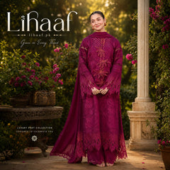 LF-RR2810 Lawn Unstitched Embroidered 3pc Suit With Lawn Fully Embroidered Dupatta