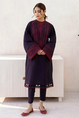 LF-JZ2910 Unstitched Fully Embroidered Dhanak Suit With Dyed Dhanak Shawl