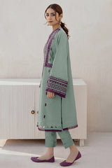 LF-JZ2905 Unstitched Fully Embroidered Dhanak Suit With Dyed Dhanak Shawl