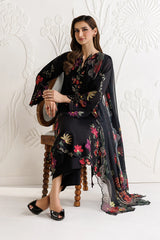 LF-IZ2955 Unstitched Fully Embroidered Dhanak Chikenkari Suit With Digital Printed Diamond Wool Shawl
