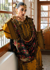 LF-HR3045 Unstitched Fully Embroidered Dhanak Suit With Digital Printed Wool Shawl