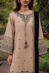 LF-BT2985 Unstitched 3Pc Sequence Embroidered Dhanak Suit With Sequence Embroidered Dhanak Shawl