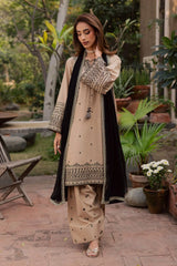 LF-BT2985 Unstitched 3Pc Sequence Embroidered Dhanak Suit With Sequence Embroidered Dhanak Shawl