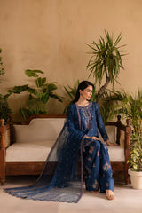 LF-BT2940 Unstitched Sequence Embroidered Dhanak Suit With Sequence Embroidered Chiffon Dupatta
