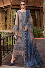 LF-MB3050 Unstitched Fully Embroidered Dhanak Suit With Digital Printed Wool Shawl