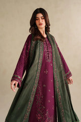 LF-IZ2705 Unstitched Fully Embroidered Dhanak Suit Embroidered Dhanak Shawl
