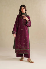 LF-IZ2705 Unstitched Fully Embroidered Dhanak Suit Embroidered Dhanak Shawl