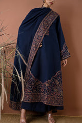 LF-BT2880(A) Unstitched Fully Embroidered Dhanak Suit With Embroidered Dhanak Shawl