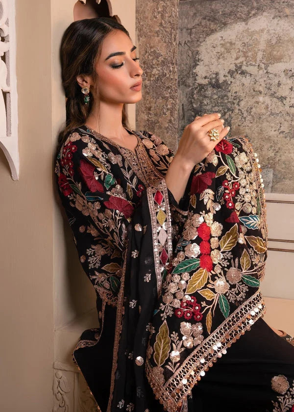 LF-RR2935 Dhanak 3Pc Suit Fully Embroided With Tilla & Thread Work With Fully Embroided Chiffon Dupatta