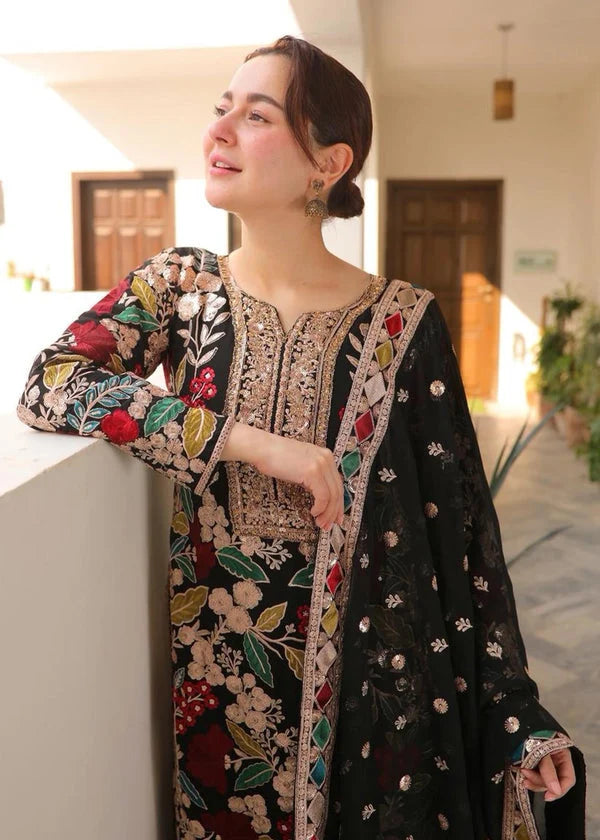LF-RR2935 Dhanak 3Pc Suit Fully Embroided With Tilla & Thread Work With Fully Embroided Chiffon Dupatta