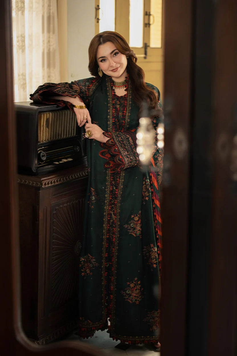 LF-AJ2915 Unstitched Fully Embroidered Dhanak Fully Embroidered Dhanak Shawl