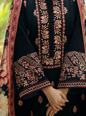 LF-AJ980 Unstitched Fully Embroidered Dhanak Suit With Digital Printed Poly Wool Shawl