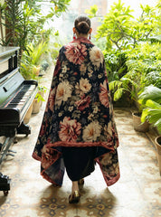 LF-AJ980 Unstitched Fully Embroidered Dhanak Suit With Digital Printed Poly Wool Shawl