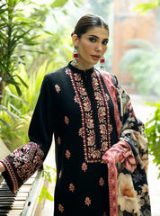 LF-AJ980 Unstitched Fully Embroidered Dhanak Suit With Digital Printed Poly Wool Shawl