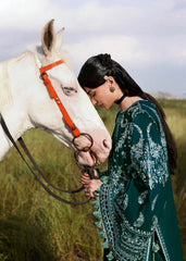 LF-HR3015 Unstitched Fully Embroidered Dhanak Suit With Fully Embroidered Dhanak Shawl