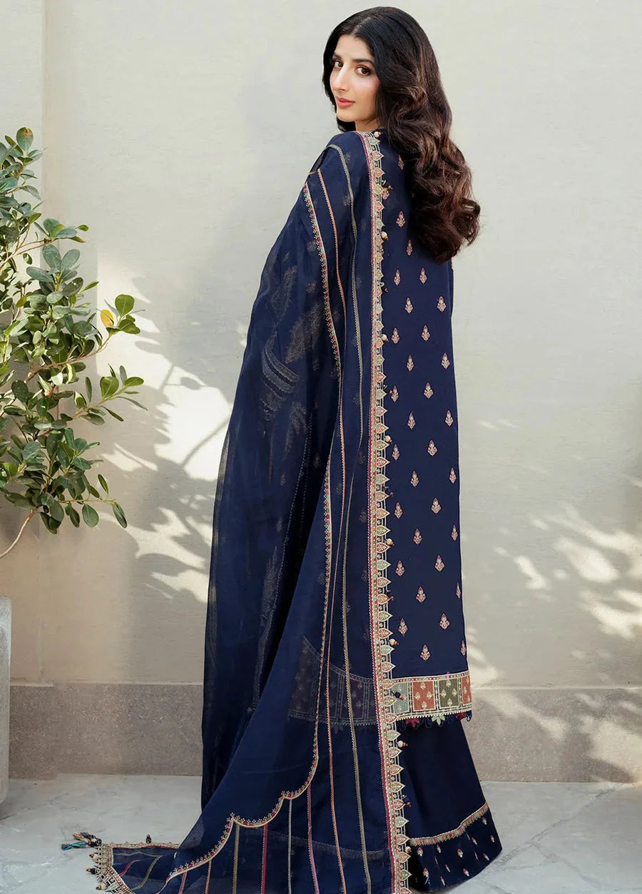 LF-JZ2990 Unstitched Fully Embroidered Dhanak Suit With 4 Sided Fully Embroidered Chiffon Dupatta