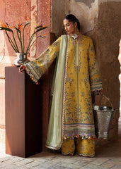 LF-HR3040 Dhanak Unstitched Fully Embroidered 3pc Suit With Fully Embroidered Chiffon Dupatta