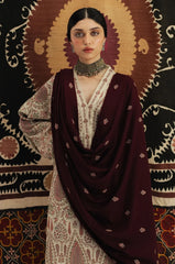 LF-ZS3020 Dhanak Unstitched Fully Embroidered 3pc Suit With Fully Embroidered Dhanak Shawl