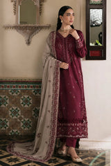 LF-NR2975 Unstitched Fully Embroidered Dhanak Suit With Fully Embroidered Dhanak Shawl