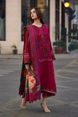 LF-CZ2980 Unstitched Fully Embroidered Dhanak Suit With Digital Printed Diamond Wool Shawl