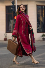 LF-CZ2980 Unstitched Fully Embroidered Dhanak Suit With Digital Printed Diamond Wool Shawl