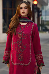 LF-CZ2980 Unstitched Fully Embroidered Dhanak Suit With Digital Printed Diamond Wool Shawl