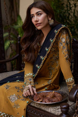 LF-ZH3060 Dhanak Unstitched Fully Embroidered 3pc Suit With Fully Embroidered Dhanak Shawl
