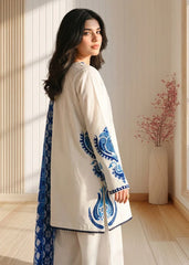 LF-LM3105 Dhanak Unstitched Fully Embroidered 3pc Suit With Diamond Wool Digital Printed Shawl