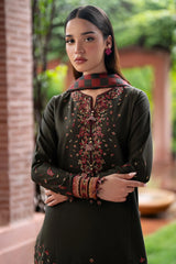 LF-JZ3035 Dhanak Unstitched Embroidered 3pc Suit With Diamond Wool Digital Printed Shawl