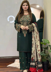 LF-BQ3075 Dhanak Unstitched Embroidered 3pc Suit With Diamond Wool Digital Printed Shawl