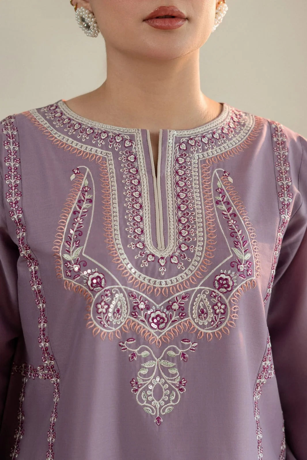 LF-MB52 Dhanak Fully Embroidered 2pc Embroidered Trouser As Well