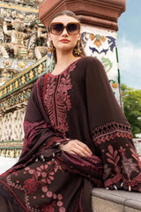 LF-MB3095 Dhanak Unstitched Embroidered 3pc Suit With Diamond Wool Printed Shawl