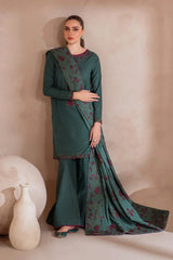 LF-IZ2925 Unstitched Fully Embroidered Dhanak Suit With Fully Embroidered Dhanak Shawl